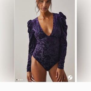 Anthropologie Magic Hour Bodysuit Purple Large